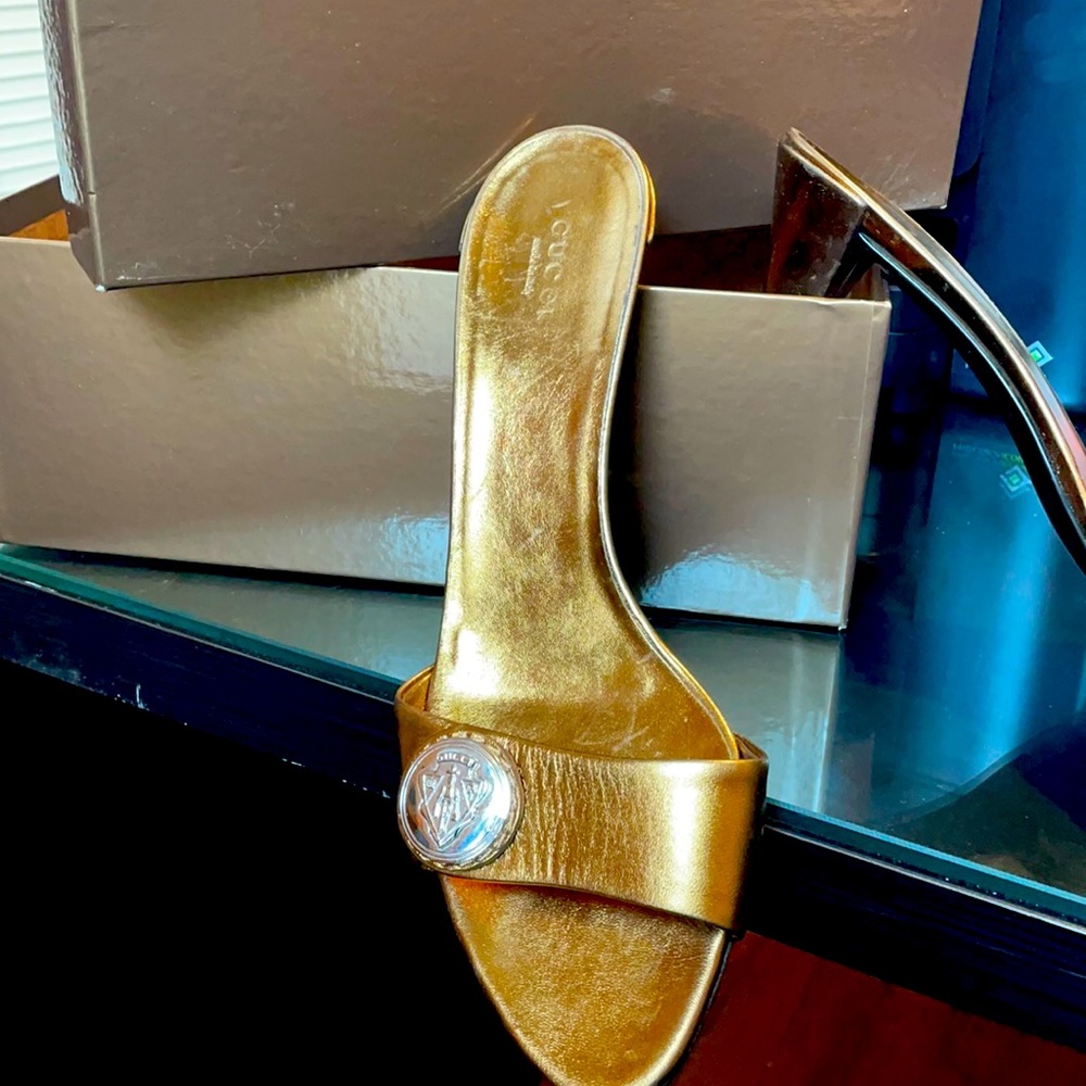 Authentic Gold Gucci Sandal